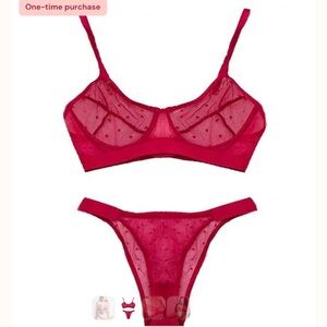 Knotty Knickers red bra and panty set - XL
